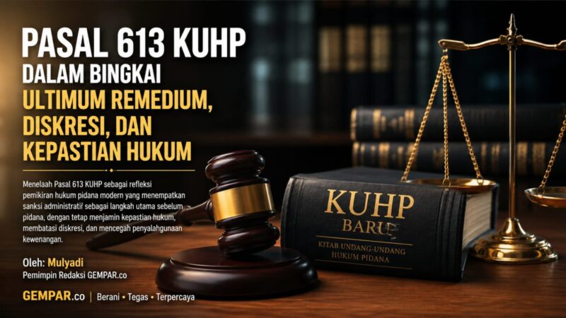 Ilustrasi: Di tengah semangat reformasi hukum, pertanyaan penting muncul: sejauh mana diskresi aparat dapat dijalankan tanpa menggerus kepastian hukum? Dan bagaimana memastikan sanksi administratif tidak menjadi ruang abu-abu yang rawan penyalahgunaan?
