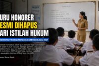 Pemerintah resmi menghapus istilah guru honorer dari sistem hukum nasional. Mulai 2027, status tenaga pendidik non-ASN diberlakukan sebagai bagian dari reformasi tata kelola pendidikan nasional.
