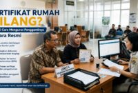 Sertifikat rumah hilang? Jangan panik.
Penggantian bisa diurus secara resmi melalui kantor pertanahan dengan melengkapi laporan kehilangan dan dokumen persyaratan.