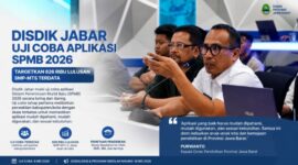 Disdik Jabar mulai menguji coba aplikasi SPMB 2026 guna memastikan proses penerimaan murid baru berjalan lebih transparan, tertata, dan tepat sasaran. Uji coba tahap awal melibatkan perwakilan SMP dan MTs dari seluruh kabupaten/kota di Jawa Barat. 