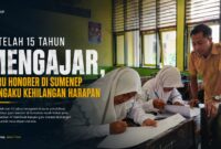 Setelah 15 tahun mengabdi di ruang-ruang kelas, harapan itu perlahan memudar. Di tengah pengabdian tanpa kepastian, guru honorer di Sumenep masih bertahan demi pendidikan anak bangsa.