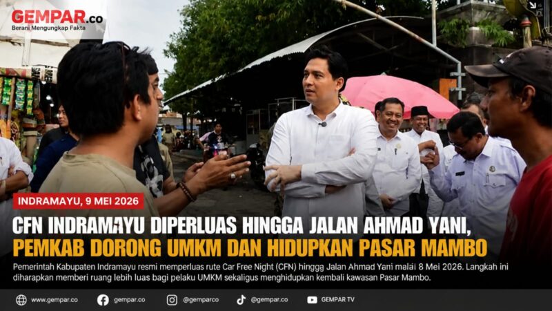CFN Indramayu resmi diperluas hingga Jalan Ahmad Yani. Pemkab Indramayu dorong pertumbuhan UMKM sekaligus hidupkan kembali kawasan Pasar Mambo sebagai pusat keramaian dan kuliner rakyat.