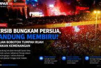 Ribuan Bobotoh tumpah ruah memadati jalanan Kota Bandung merayakan kemenangan Persib Bandung atas Persija Jakarta dalam laga penuh gengsi.