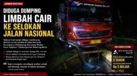 Purwakarta–Padalarang di wilayah Cikalongwetan, Bandung Barat. Aktivitas truk tangki pada malam hari memicu kekhawatiran warga terkait pencemaran lingkungan dan aliran Sungai Cisomang.