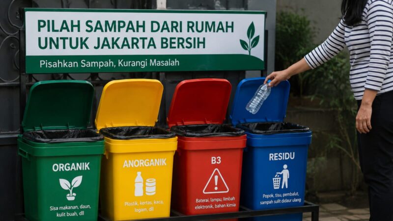 Pemprov DKI Jakarta resmi memberlakukan kewajiban pemilahan sampah rumah tangga menjadi empat kategori mulai 10 Mei 2026.