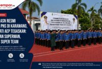 Sebanyak 286 ASN resmi menerima SK pengangkatan sebagai PNS di lingkungan Pemerintah Kabupaten Karawang, Senin (11/5/2026). 