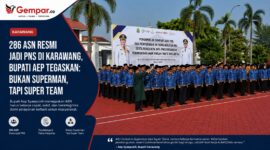 Sebanyak 286 ASN resmi menerima SK pengangkatan sebagai PNS di lingkungan Pemerintah Kabupaten Karawang, Senin (11/5/2026). 