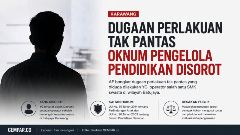 Dugaan perlakuan tak pantas yang menyeret oknum pengelola pendidikan di Karawang menjadi sorotan publik. Kasus ini memunculkan pertanyaan tentang etika, tanggung jawab moral, dan perlindungan anak di lingkungan pendidikan.