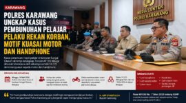 Polres Karawang berhasil mengungkap kasus pembunuhan pelajar SMK di Batujaya. Pelaku yang merupakan rekan korban diduga nekat menghabisi nyawa korban demi menguasai sepeda motor dan handphone milik korban.