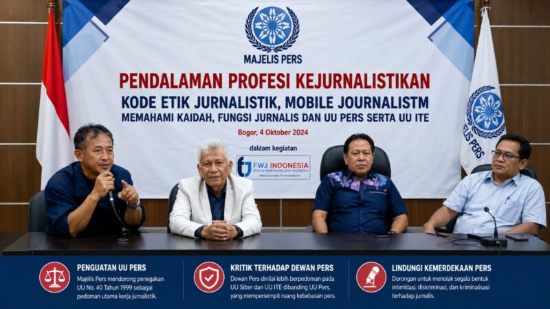Majelis Pers dan FWJ Indonesia soroti melemahnya fungsi UU Pers serta dorong perlindungan kemerdekaan jurnalistik dari intimidasi dan kriminalisasi.