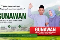 Gunawan siap maju di Pilkades Sumberurip 2026–2034 dengan semangat kerja nyata, pelayanan masyarakat, dan pembangunan desa berkelanjutan.