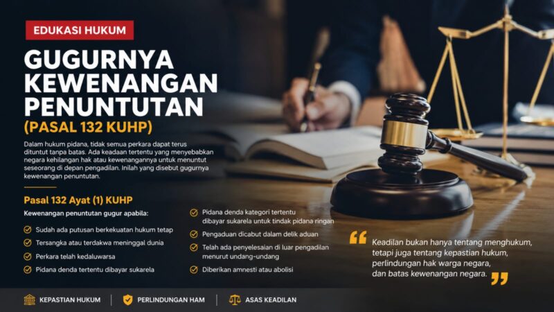 Hukum pidana bukan hanya tentang menghukum, tetapi juga tentang kapan negara harus berhenti menggunakan kekuasaannya.