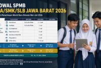 SPMB Jabar 2026 mulai dipersiapkan. Tahapan pendaftaran hingga daftar ulang SMA, SMK, dan SLB dijadwalkan berlangsung mulai Juni hingga Juli 2026. Calon siswa dan orang tua diminta mencermati setiap jadwal dan menunggu informasi resmi dari Disdik Jabar.