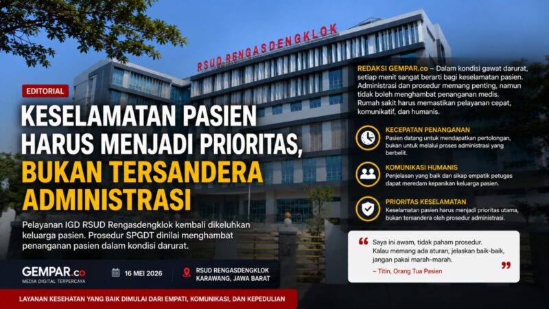 Keluhan keluarga pasien terhadap pelayanan IGD RSUD Rengasdengklok menjadi pengingat bahwa pelayanan publik membutuhkan empati, komunikasi yang baik, dan kepastian penanganan bagi masyarakat.