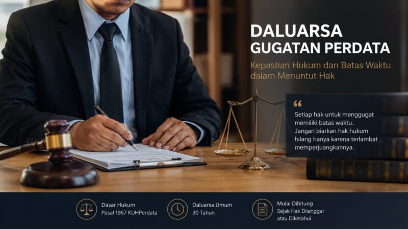 Dalam hukum perdata, waktu bukan sekadar hitungan kalender, melainkan penentu hidup atau gugurnya hak hukum seseorang. Jangan biarkan hak menggugat hilang karena terlambat memperjuangkannya.