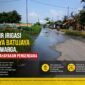 Rembesan air yang diduga berasal dari saluran irigasi di sepanjang Jalan Raya Batujaya, Karawang, dikeluhkan warga karena menggenangi badan jalan dan membahayakan pengendara.