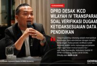 Komisi IV DPRD Karawang mendesak KCD Wilayah IV Jawa Barat segera membuka hasil verifikasi dugaan ketidaksesuaian data pendidikan di salah satu SMK swasta di Karawang. Keterbukaan informasi dinilai penting agar polemik yang berkembang tidak menimbulkan spekulasi di tengah masyarakat.