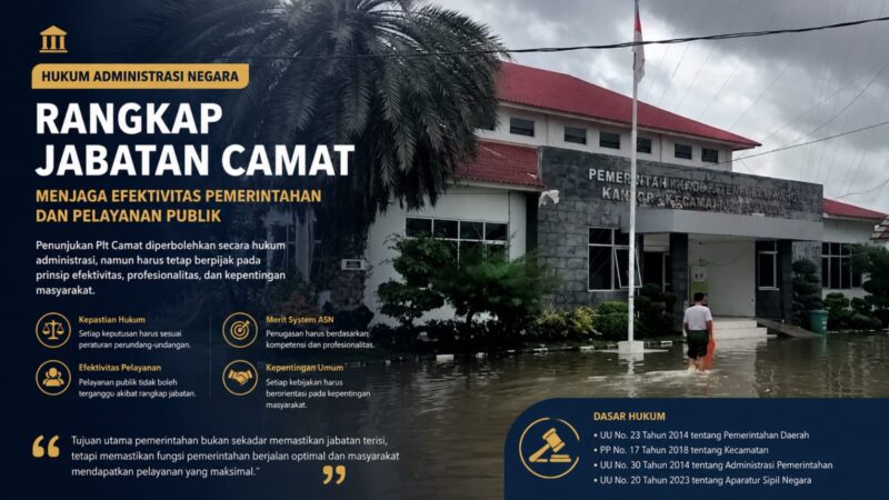 Legalitas penunjukan Plt camat memang dimungkinkan dalam hukum administrasi. Namun, efektivitas pelayanan publik dan optimalisasi fungsi pemerintahan tetap harus menjadi prioritas utama.