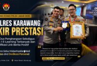 Polres Karawang kembali menorehkan prestasi pada Rakernis Humas Polda Jawa Barat Tahun 2026 dengan meraih dua penghargaan sekaligus, yakni Juara 1 E-Learning Terbanyak dan Amplifikasi Link Berita Positif.