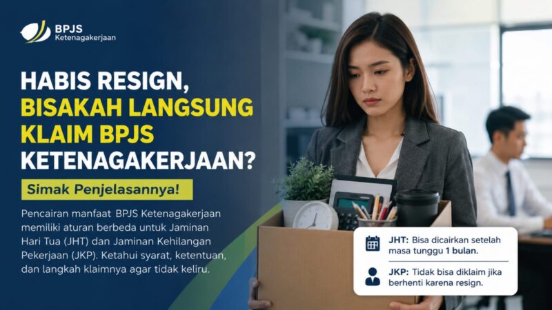 Setelah resign, BPJS Ketenagakerjaan tidak bisa langsung dicairkan untuk semua program.
Jaminan Kehilangan Pekerjaan (JKP) hanya diberikan bagi pekerja yang terkena PHK, bukan yang mengundurkan diri.