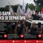 Presiden Prabowo Subianto menyapa ribuan massa aksi damai di depan Gedung DPR/MPR RI usai rapat paripurna KEM dan PPKF RAPBN 2027, Rabu (20/5/2026).