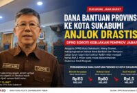 DPRD Kota Sukabumi menyoroti penurunan drastis dana bantuan Pemerintah Provinsi Jawa Barat yang disebut turun dari sekitar Rp80 miliar menjadi Rp1,5 miliar. Legislator meminta adanya evaluasi kebijakan anggaran agar pembangunan daerah serta kebutuhan dasar masyarakat tetap menjadi prioritas.