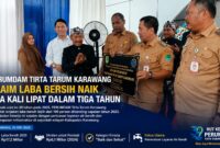 PERUMDAM Tirta Tarum Karawang catat lonjakan laba bersih lebih dari dua kali lipat dalam tiga tahun. Memasuki HUT ke-39, perusahaan daerah ini menegaskan komitmennya memperluas layanan air bersih berkeadilan demi mendukung Karawang yang maju, sehat, dan lestari.