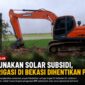 Proyek rehabilitasi jaringan irigasi senilai Rp43 miliar di Kabupaten Bekasi dihentikan sementara oleh polisi usai muncul dugaan penggunaan BBM subsidi jenis solar untuk operasional alat berat.