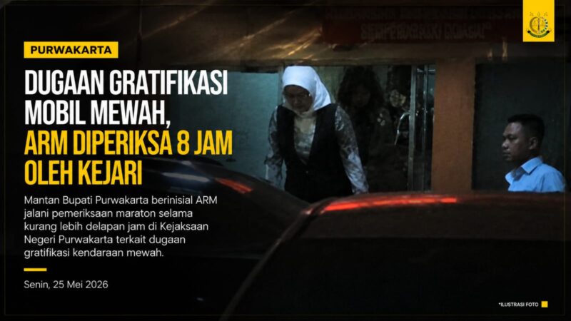 Pemeriksaan maraton selama delapan jam terhadap mantan Bupati Purwakarta berinisial ARM kembali menguatkan sorotan publik terhadap penanganan dugaan gratifikasi kendaraan mewah oleh Kejari Purwakarta. Hingga kini, proses penyidikan masih terus bergulir.