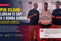 PT Pupuk Kujang menyalurkan 51 ekor sapi dan 3 ekor domba kurban kepada masyarakat dan instansi pemerintahan di Karawang dalam rangka Iduladha 1447 H.