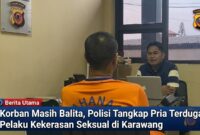 Polres Karawang mengamankan seorang pria berinisial S alias M (40) terkait dugaan kasus kekerasan seksual terhadap anak di bawah umur di wilayah Kecamatan Karawang Barat. Korban diketahui masih berusia lima tahun.