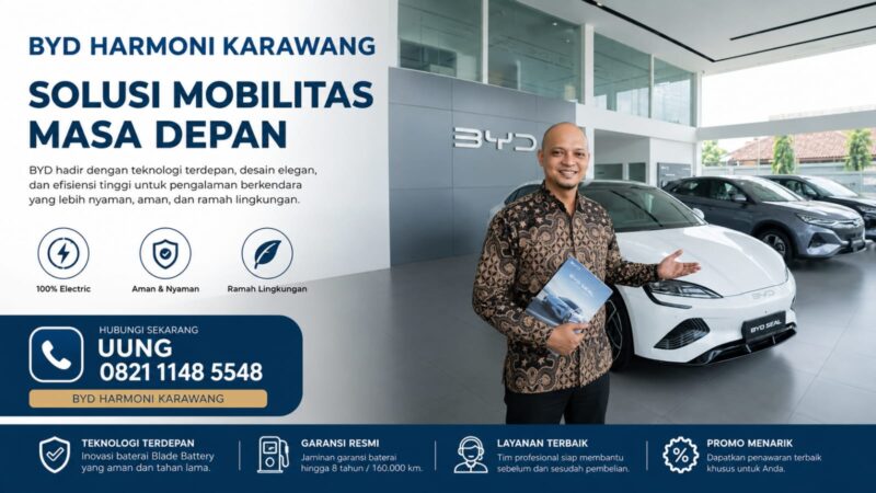 BYD Harmoni Karawang hadir membawa solusi mobilitas masa depan dengan teknologi kendaraan listrik modern, nyaman, dan ramah lingkungan.