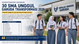 Kemdiktisaintek resmi mengumumkan 30 SMA Unggul Garuda Transformasi 2026 yang tersebar di berbagai wilayah Indonesia.