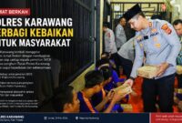 Kapolres Karawang AKBP Fiki N. Ardiansyah bersama jajaran membagikan makanan kepada penghuni Rutan dan pemohon SKCK dalam kegiatan Jumat Berkah di Mapolres Karawang, Jumat (29/5/2026). Kegiatan ini menjadi wujud kepedulian sosial sekaligus upaya mempererat hubungan humanis antara Polri dan masyarakat.