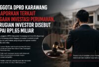 Seorang anggota DPRD Kabupaten Karawang berinisial SA dilaporkan ke Polres Karawang terkait dugaan persoalan investasi proyek perumahan New Griya di Desa Cibalongsari, Kecamatan Klari. Pelapor mengaku mengalami kerugian investasi hingga Rp1,65 miliar.