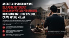 Seorang anggota DPRD Kabupaten Karawang berinisial SA dilaporkan ke Polres Karawang terkait dugaan persoalan investasi proyek perumahan New Griya di Desa Cibalongsari, Kecamatan Klari. Pelapor mengaku mengalami kerugian investasi hingga Rp1,65 miliar.
