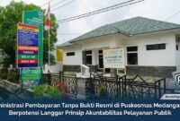 Puskesmas Medangasem, Kecamatan Jayakerta, Kabupaten Karawang, menyampaikan permohonan maaf kepada masyarakat atas keluhan terkait pelayanan administrasi dan pembayaran pemeriksaan laboratorium yang tidak disertai bukti pembayaran resmi.