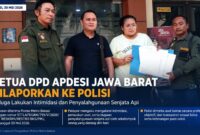 Ketua DPD APDESI Jawa Barat dilaporkan ke Polres Metro Bekasi terkait dugaan intimidasi, perusakan, dan penyalahgunaan senjata api. 