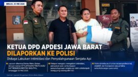 Ketua DPD APDESI Jawa Barat dilaporkan ke Polres Metro Bekasi terkait dugaan intimidasi, perusakan, dan penyalahgunaan senjata api. 