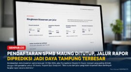 Tampilan klasemen sementara SPMB Sekolah Maung di SMA Negeri 5 Karawang menunjukkan jalur Kompetensi Akademik Rapor menjadi jalur dengan jumlah pendaftar terbanyak.