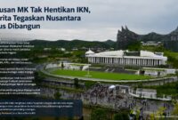 Mahkamah Konstitusi menegaskan Jakarta masih berstatus sebagai ibu kota negara. Namun, Otorita IKN memastikan pembangunan Nusantara di Kalimantan Timur tetap berlanjut melalui dukungan APBN, KPBU, dan investasi swasta.