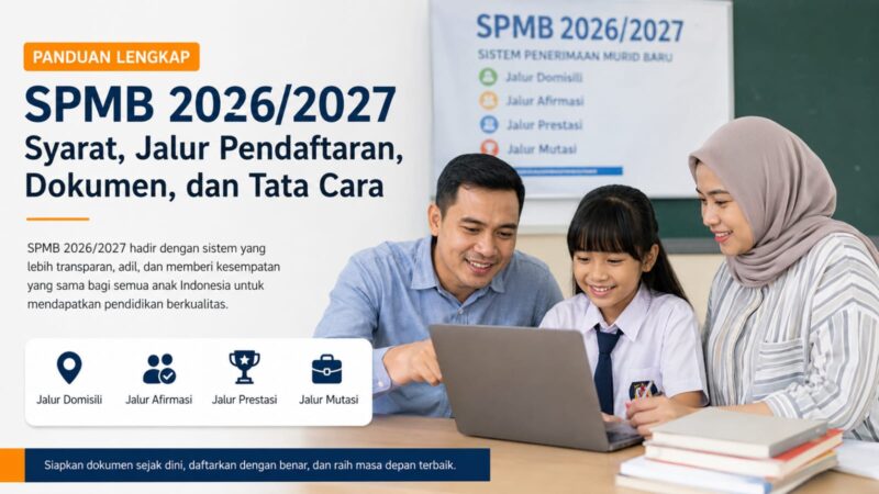 Orang tua dan calon peserta didik wajib memahami syarat pendaftaran, batas usia, jalur seleksi, dokumen yang harus disiapkan, hingga tata cara pendaftaran untuk jenjang TK, SD, SMP, dan SMA/SMK.