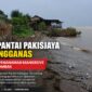 Gelombang laut terus menggerus pesisir Pantai Pakisjaya, Karawang. Abrasi yang terjadi selama bertahun-tahun telah menghilangkan daratan, merusak tambak warga, dan mengancam permukiman di sepanjang garis pantai.