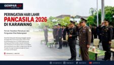 Pemerintah Kabupaten Karawang menggelar Upacara Peringatan Hari Lahir Pancasila 2026 di Plaza Pemda Karawang, Senin (1/6/2026).