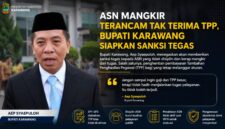 Bupati Karawang, Aep Syaepuloh, menegaskan bahwa ASN yang berulang kali melanggar aturan dan tidak menjalankan tugas pelayanan publik dapat dikenakan sanksi tegas, termasuk penghentian pembayaran Tambahan Penghasilan Pegawai (TPP).