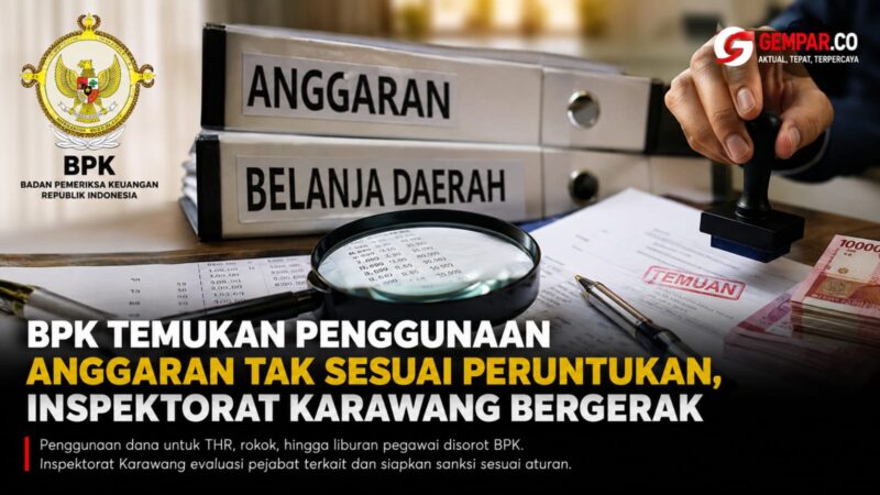 Temuan Badan Pemeriksa Keuangan (BPK) terhadap pengelolaan anggaran di Disdikpora Karawang Tahun Anggaran 2025 memicu langkah evaluasi dari Inspektorat Daerah. 