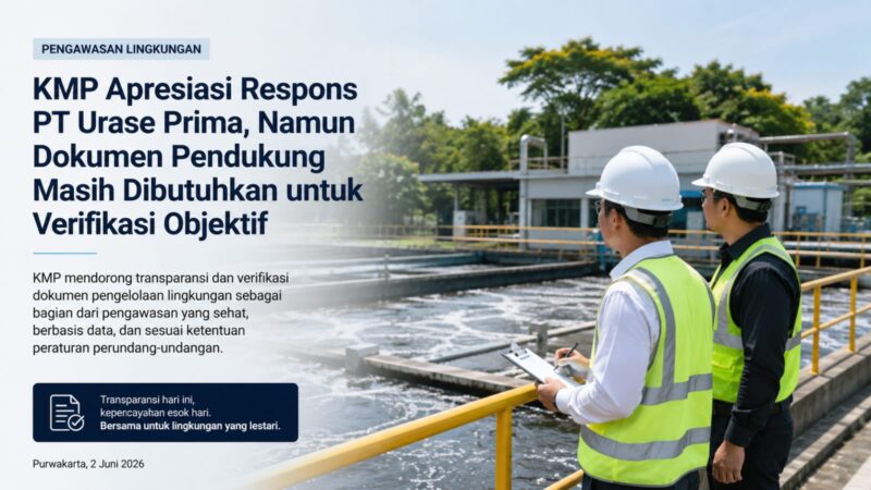 KMP mengapresiasi respons PT Urase Prima terkait pengelolaan lingkungan. Namun, KMP masih memerlukan dokumen pendukung untuk memverifikasi informasi yang telah disampaikan secara objektif, transparan, dan berbasis data.