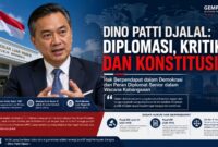 Diplomasi, kritik, dan konstitusi. Dino Patti Djalal menjadi salah satu suara yang terus mewarnai diskursus kebijakan luar negeri Indonesia melalui pengalaman dan perspektif diplomatik yang luas.