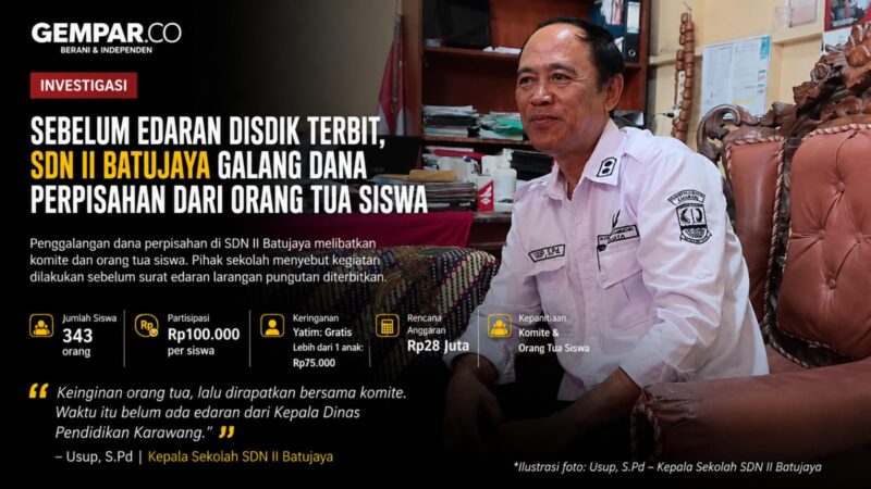 Partisipasi sebesar Rp100 ribu per siswa disepakati dalam rapat yang melibatkan pihak sekolah, komite, dan wali murid. Pihak sekolah menyebut kegiatan tersebut dilaksanakan sebelum terbitnya edaran larangan pungutan dari Disdikbud Karawang.