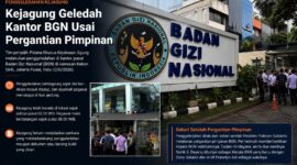Kejaksaan Agung menggeledah kantor Badan Gizi Nasional (BGN) di Jakarta Pusat, Rabu (3/6/2026). Penggeledahan yang berlangsung sejak dini hari itu dilakukan sehari setelah pemerintah melakukan pergantian pimpinan BGN. 